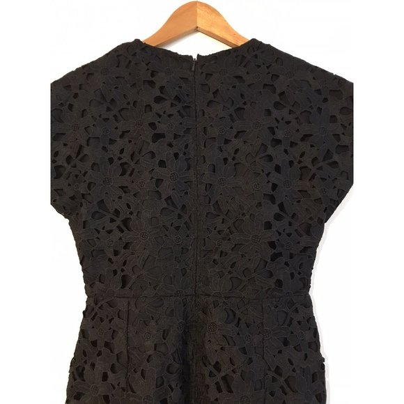 Banana Republic Black Floral Lace Overlay Dress Sleeveless Size 4 Beautiful! - Picture 5 of 5